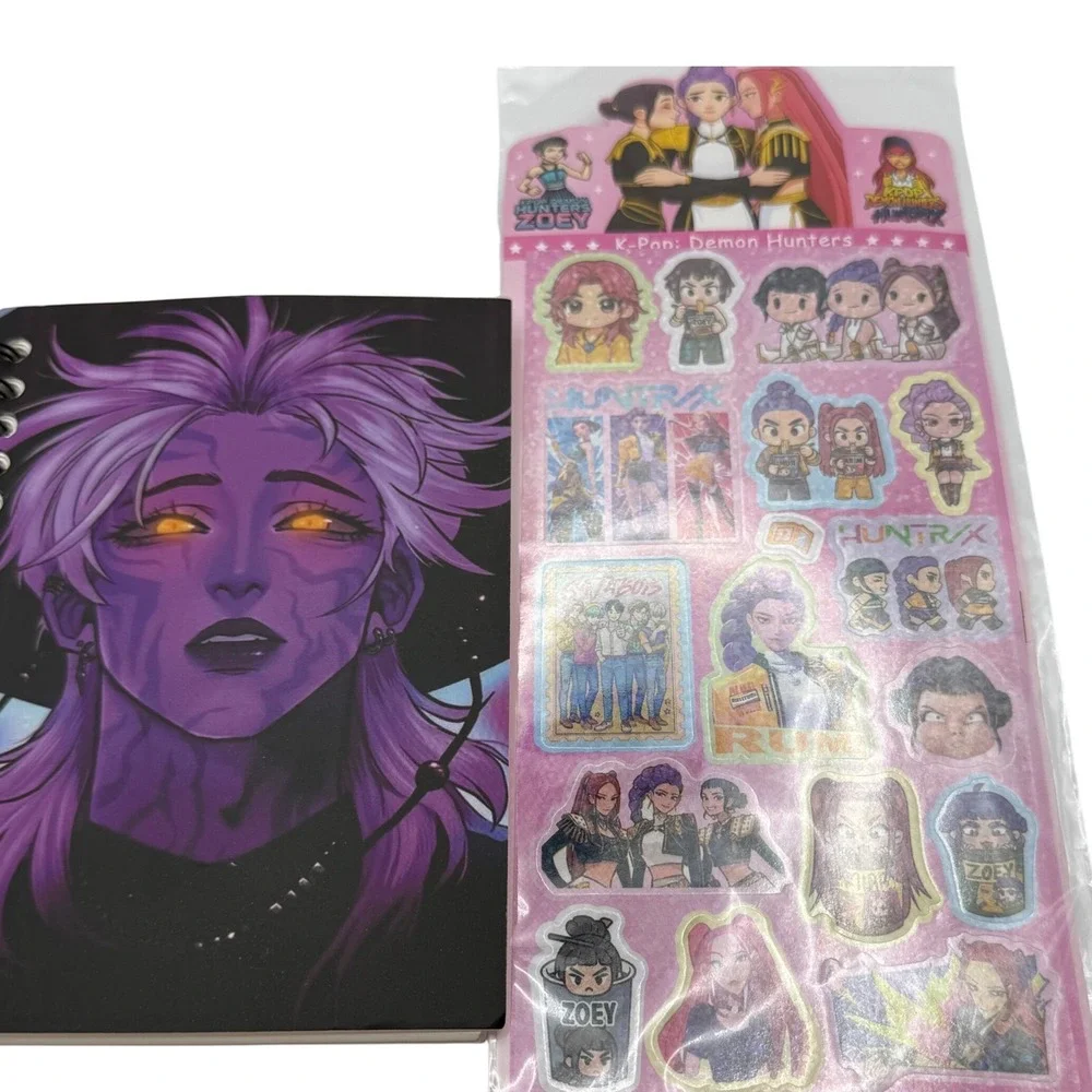 K Pop Demon Hunters Zoey‎ Anime Notebook and Sticker Set Journal Stationery